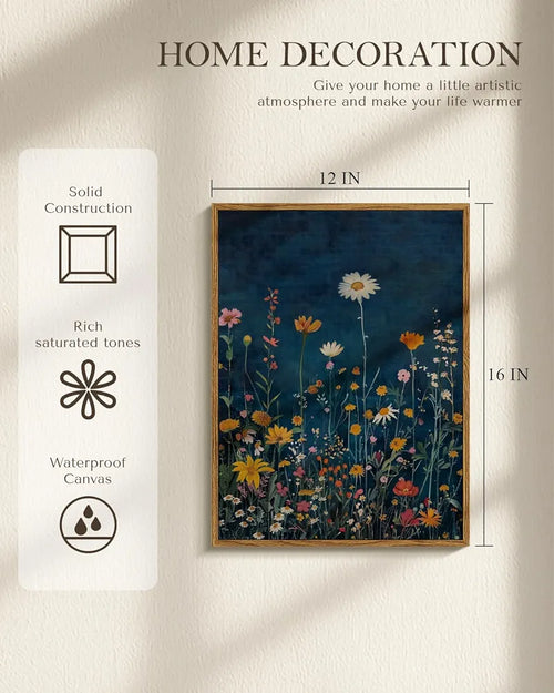 Botanical Floral Canvas Print 12x16 Framed Wall Art