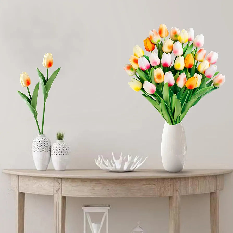 15 Pcs Artificial Real Touch Tulip Stems for Decoration