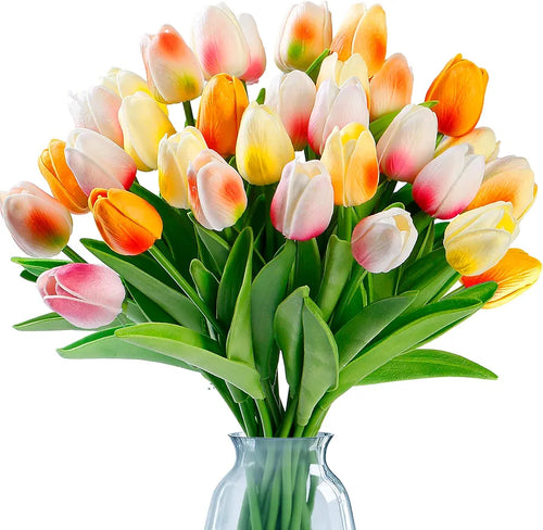 15 Pcs Artificial Real Touch Tulip Stems for Decoration