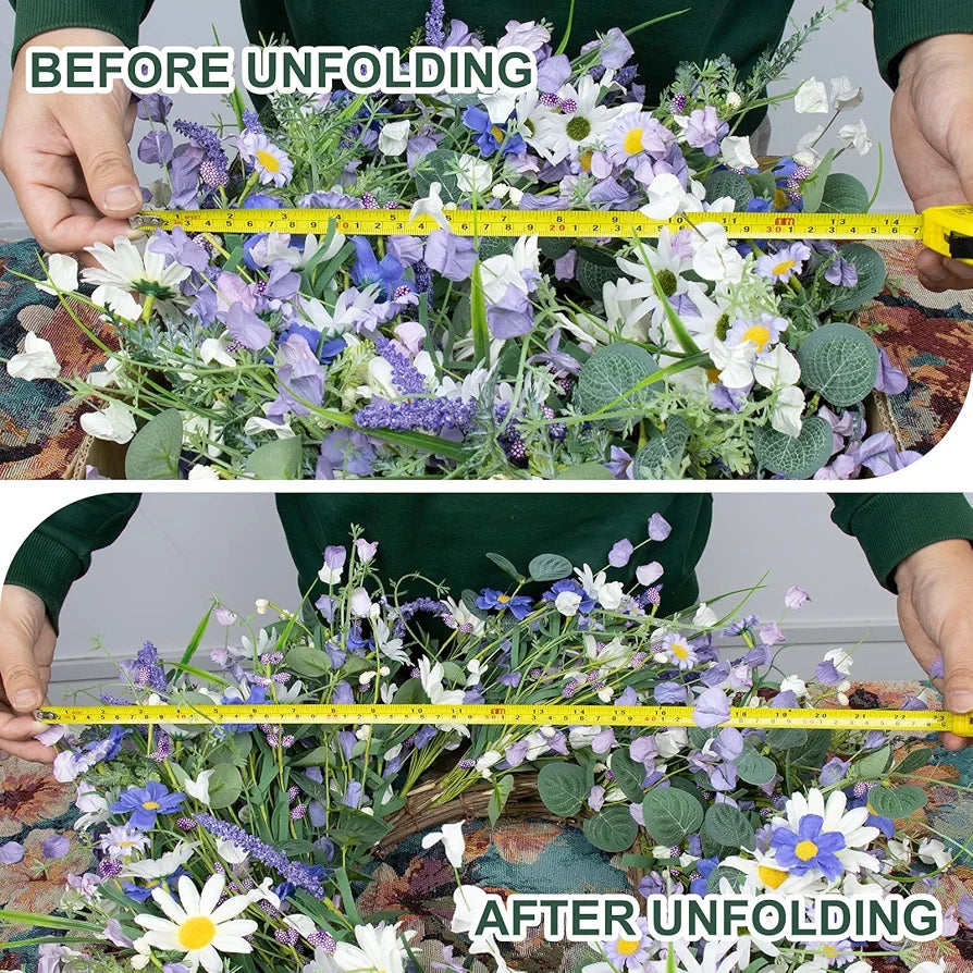 22-Inch Blue Wildflower Summer Wreath